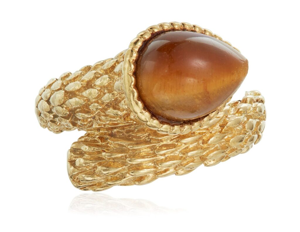 Bague Serpent Bohème Boucheron en or et pierres précieuses, motif tête de serpent