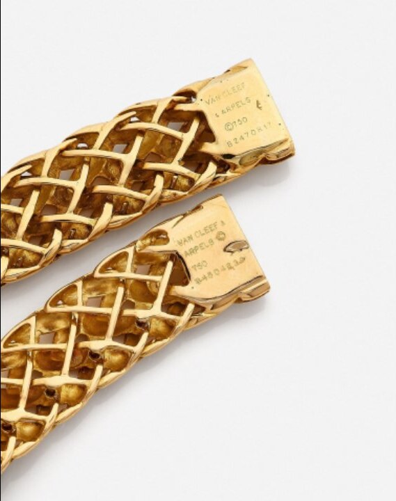 Van Cleef & Arpels - bracelet numéroté B247OR17, collier numéroté B4504R29, poinçon de VCA et de l'atelier Mathon