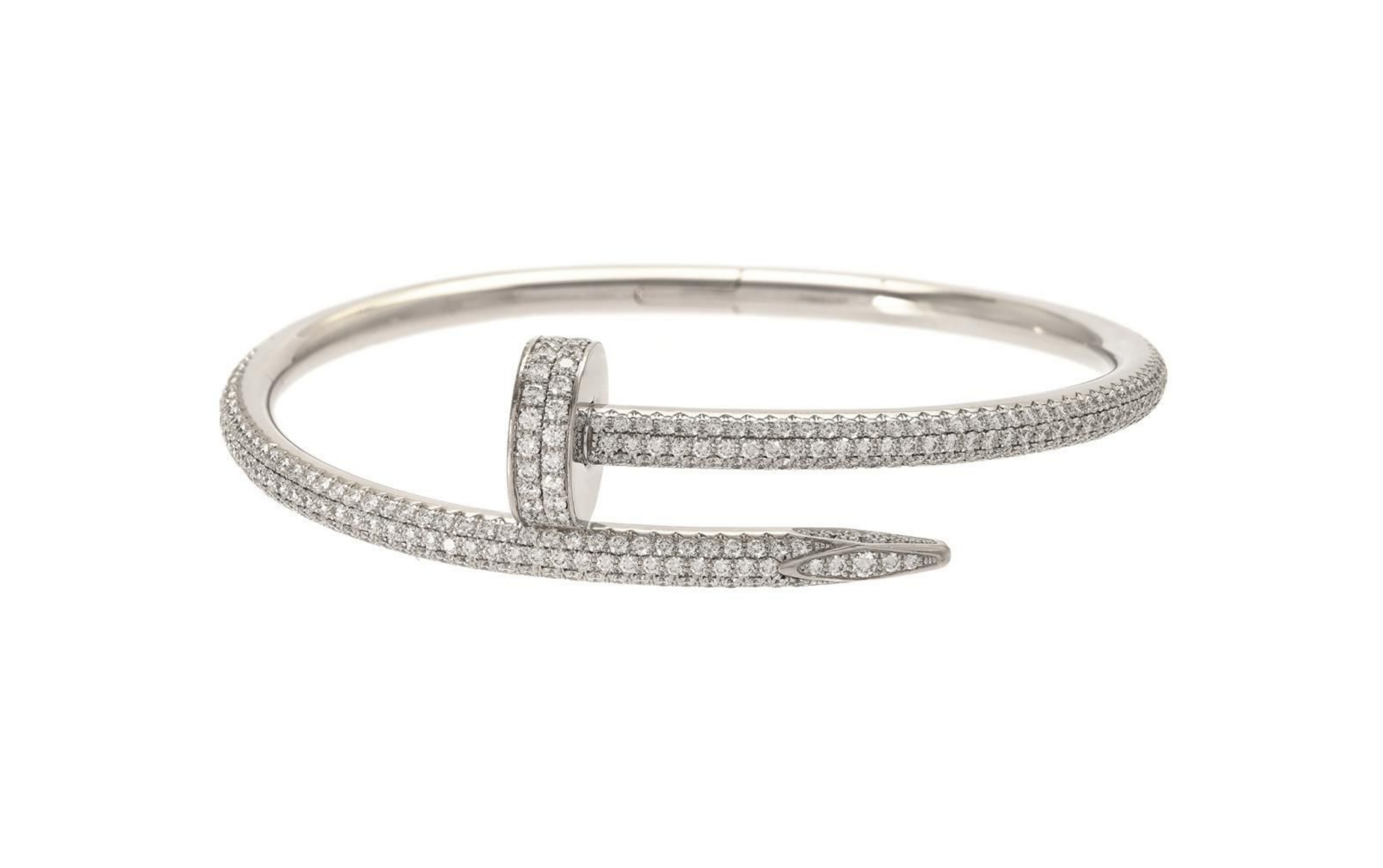 Bracelet Cartier Juste un Clou or blanc diamants taille 17 — écrin complet