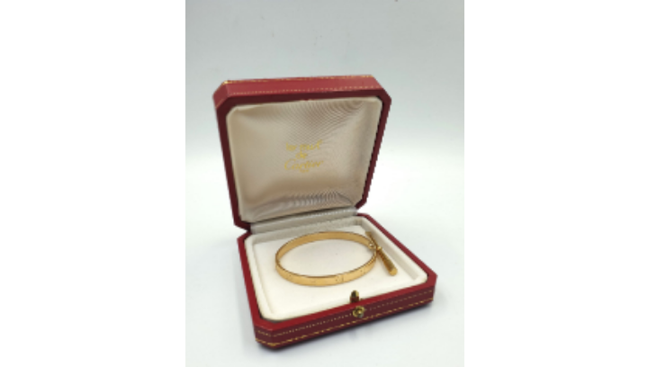 Bracelet Cartier Love or jaune 18K avec traces d'usage — taille 19