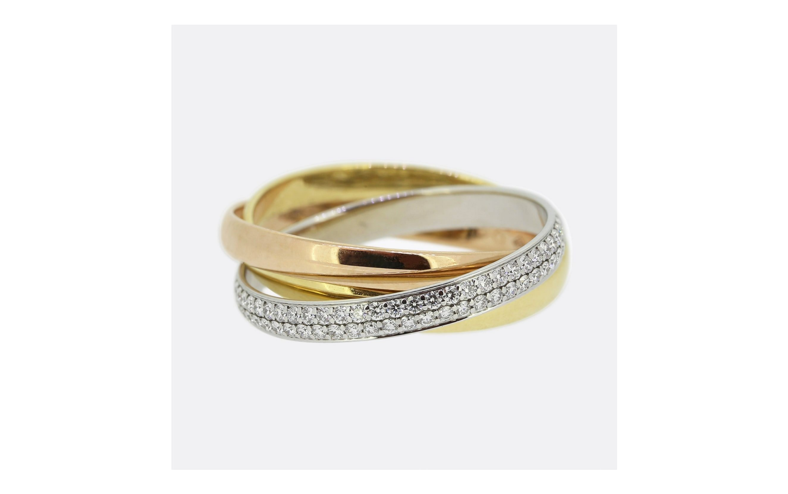 Bague Cartier Trinity diamants or tricolore avec écrin