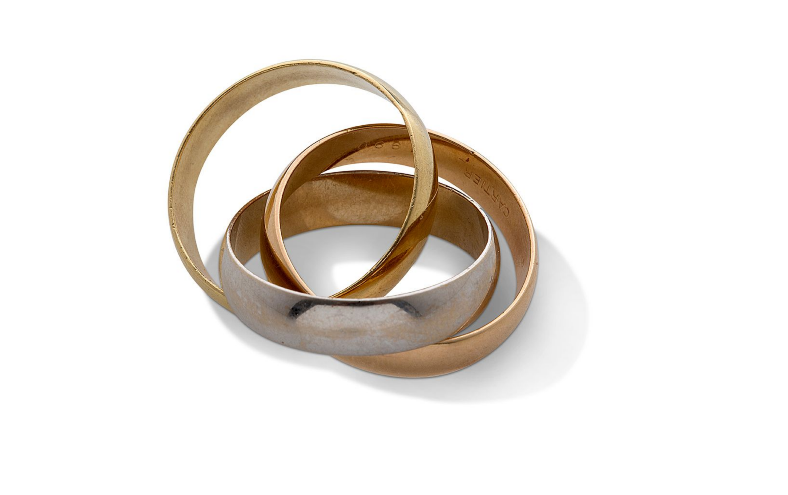 Bague Cartier Trinity grand modèle or tricolore taille 54 avec écrin