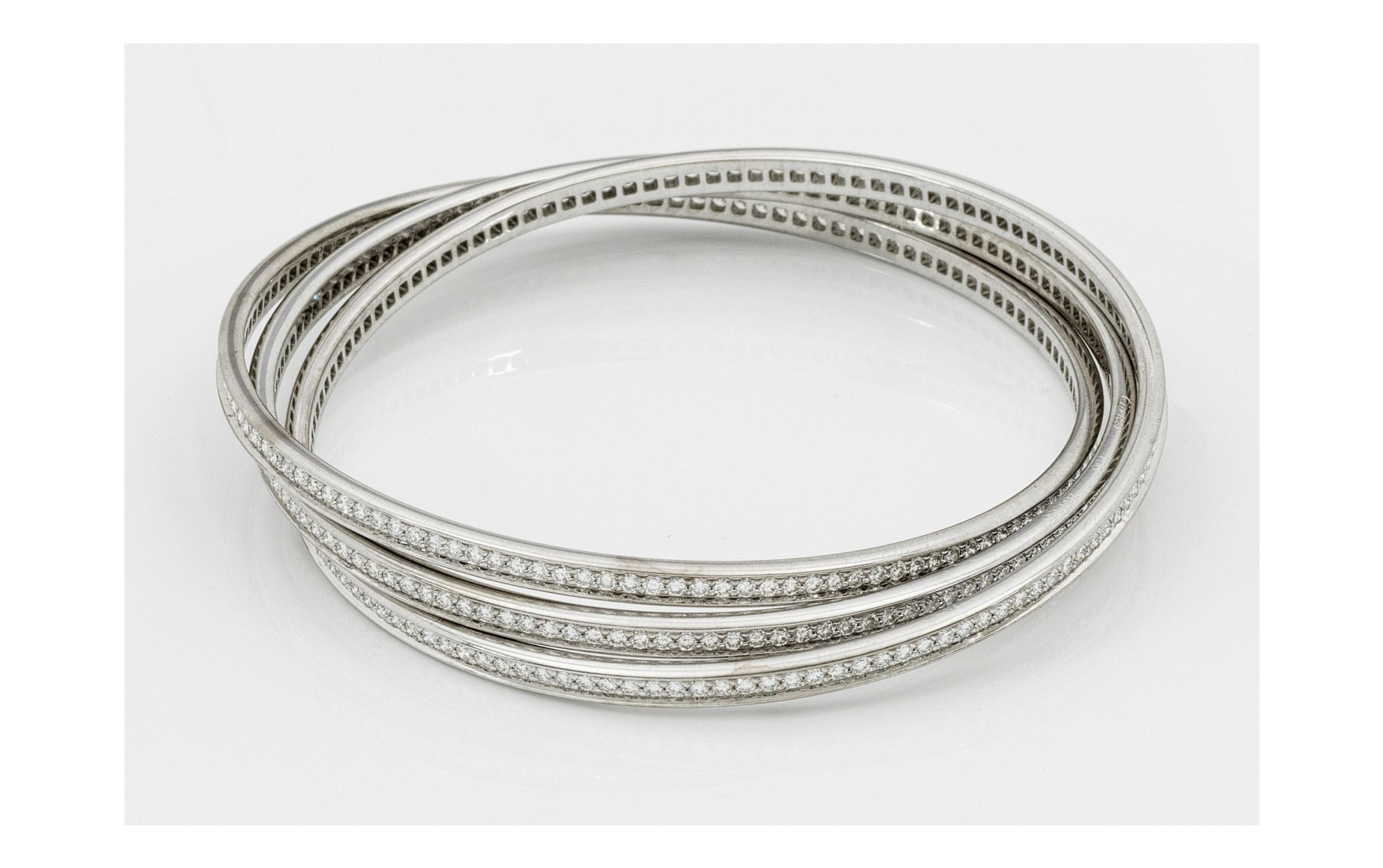 Bracelet Cartier Trinity diamants or tricolore 18K — état neuf