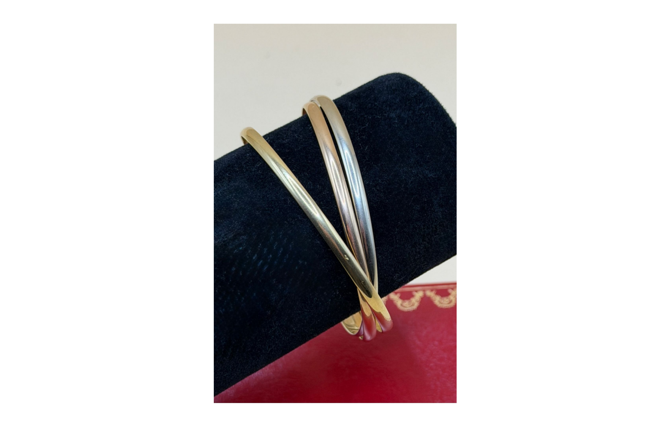 Bracelet Cartier Trinity petit modèle or tricolore 18K — taille 17 état correct sans écrin