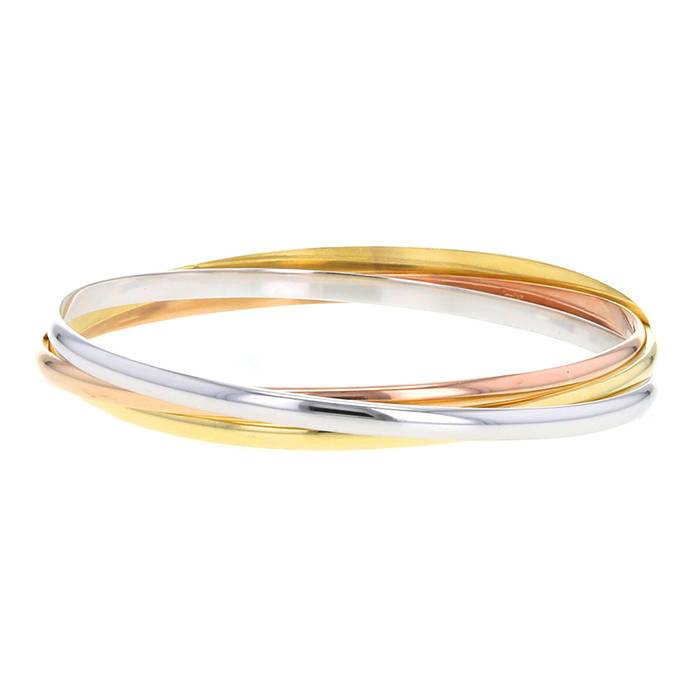 Bracelet Cartier Trinity petit modèle or tricolore — rayures visibles, sans écrin