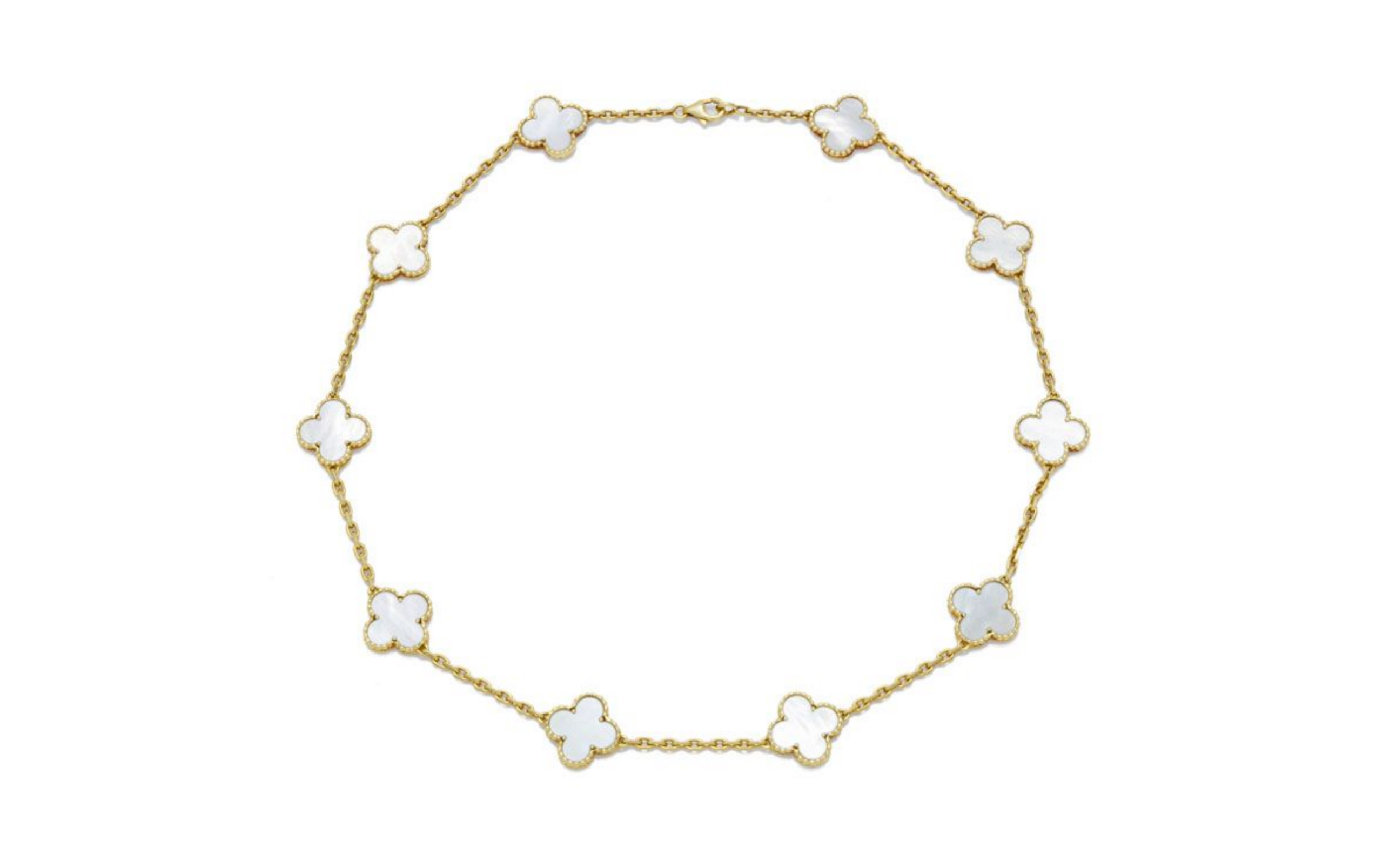 Collier Van Cleef & Arpels Alhambra 10 motifs nacre — état abîmé, sans écrin