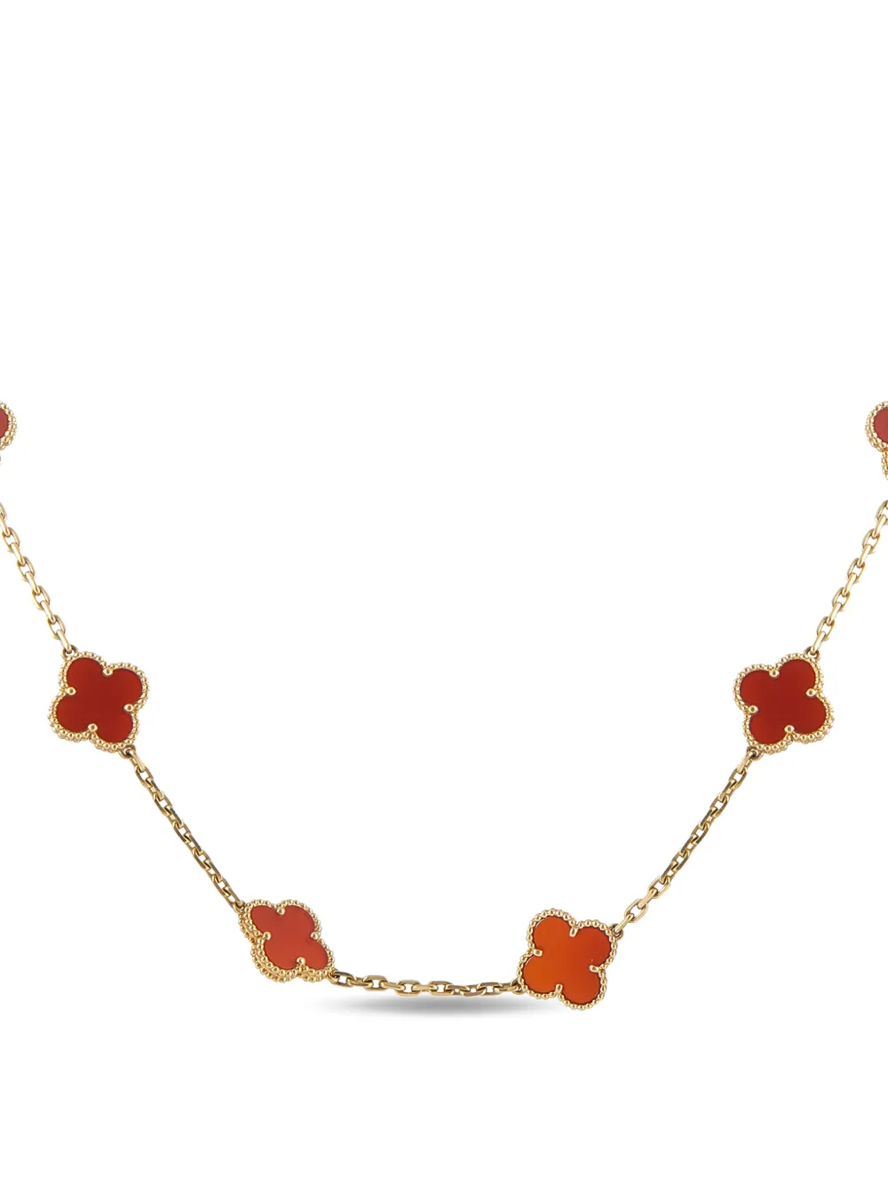 Collier Van Cleef & Arpels Alhambra 20 motifs cornaline — édition spéciale, écrin et certificat